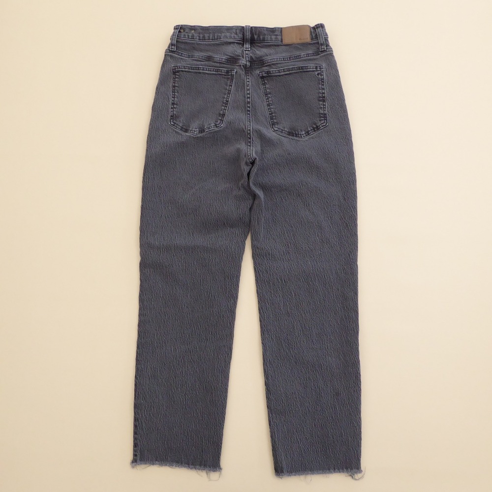 Madewell The Perfect Vintage Straight Jean Womens Size 29 Black Gray Raw Hem - Picture 5 of 12
